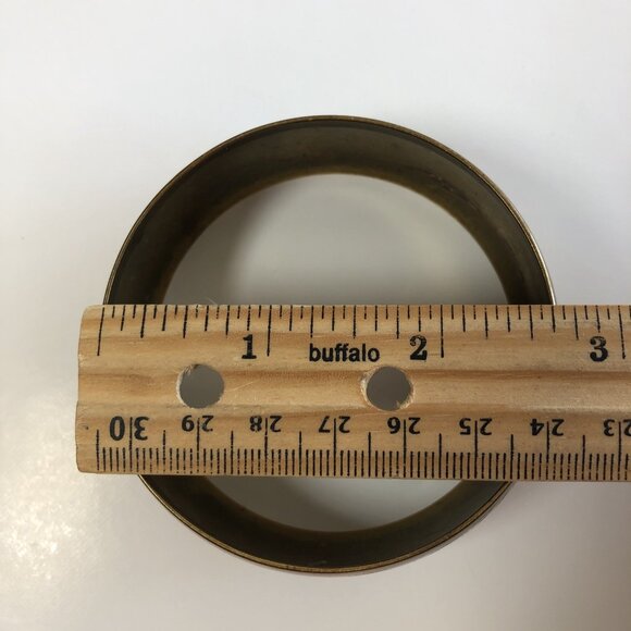 Brass Bangle Bracelet Etched Leaves & Flowers Natural Patina Unpolished IN - Picture 9 of 14